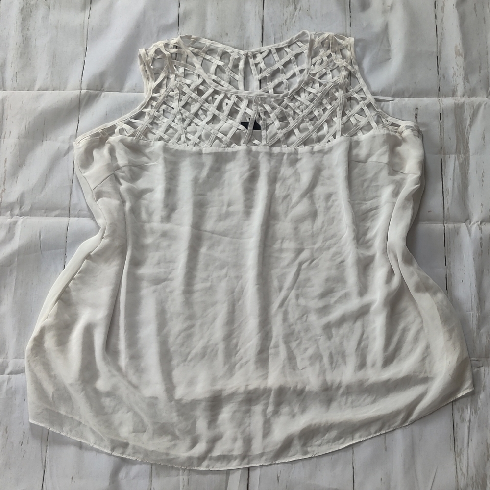 City Chic white caged neck tank